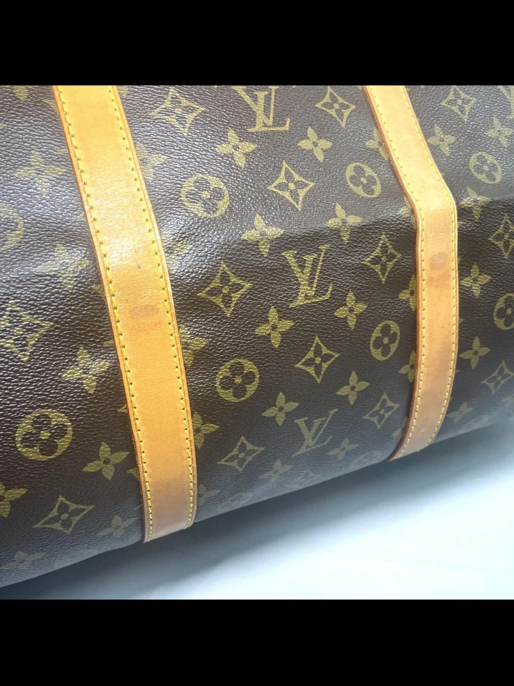 Louis Vuitton Monogram Canvas Duffel with Vachetta Trim in Brown and Tan